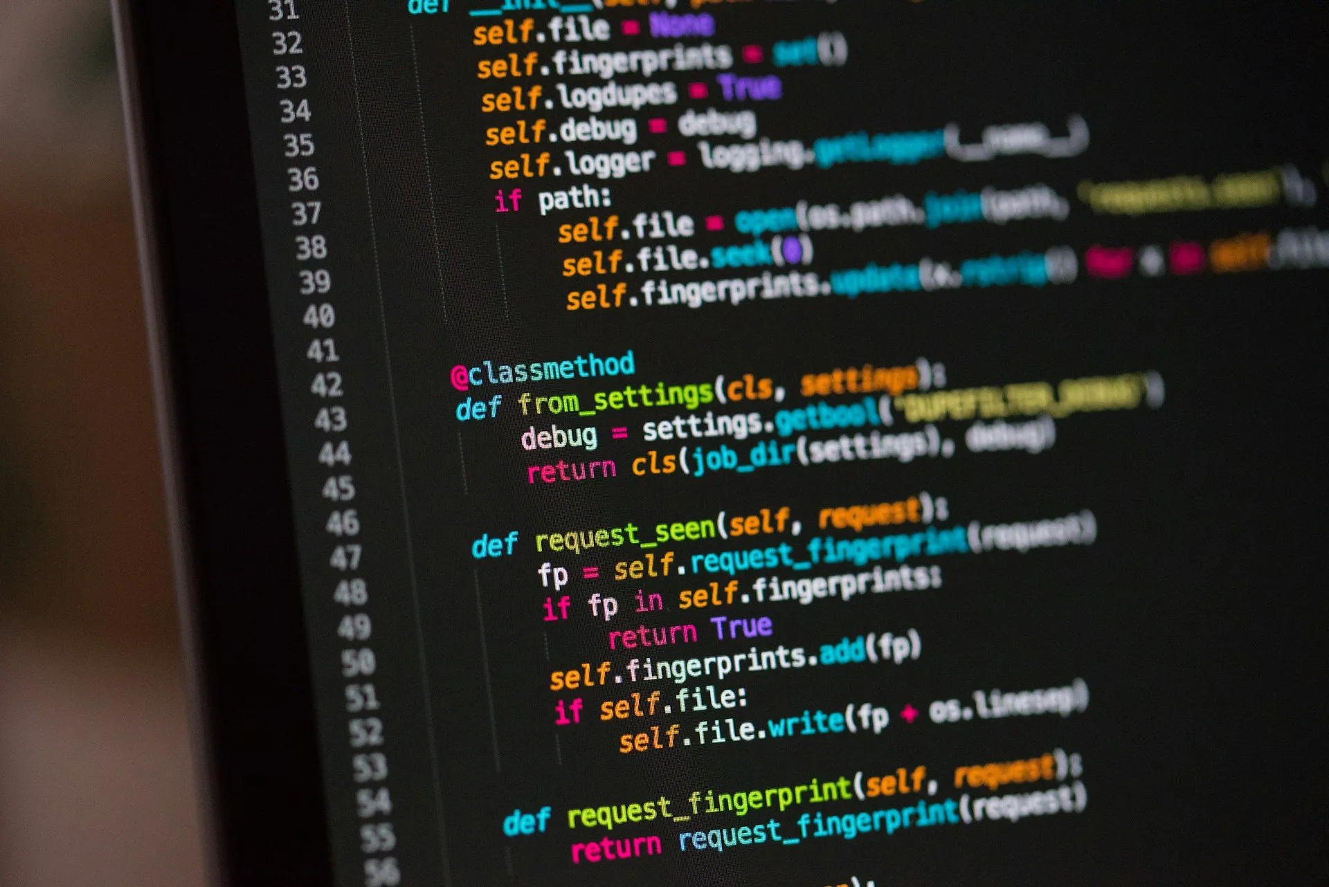 An editor with code.