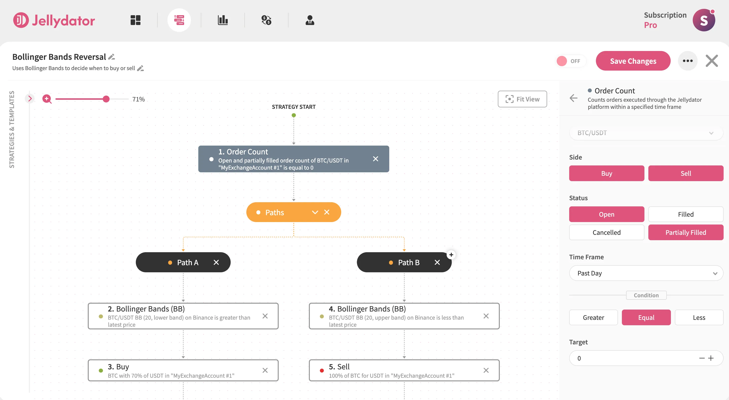 An image of the Jellydator editor with an Order Count step and its configuration options on the right side of the screen.
